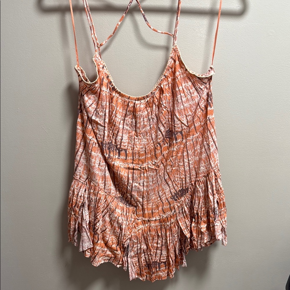 Free People Orange Tie-Dye Women's Top